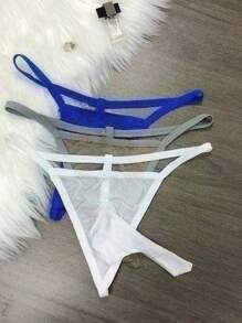 1pc Customized Sexy String Thong With Personalized Photo/Image/Portrait/Funny Print, Charming Ice Silk Panty, Great Gift For Anniversary, Memorial Day, Birthday, Friend, Lover