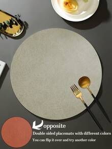 1/2/3 pièces set de sets de table réversibles en PU gris, dessous de plat à double texture, lavables, faciles à nettoyer, anti-dérapants, résistants à la chaleur, conviennent pour la décoration de la pièce, la décoration de table à manger, la décoration de la maison, la décoration de fête, idéaux pour les vacances, les fêtes, les rassemblements, les anniversaires, les mariages, les cadeaux, les dîners, l'extérieur, les pique-niques - Multicolore - Voir 14