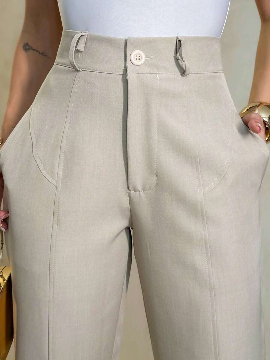MISS RABBIT FEMININE Dress Pants - Khaki - View 1