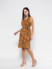 JIN SER Viscose Dress - Burnt Orange - View 2