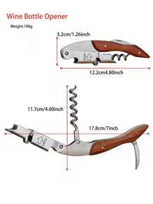 Personalisierter gravierter Weinflaschen-Öffner aus rostfreiem Stahl mit stabilem Holzgriff, Korkenzieher, Stopfen, Dekanter-Ausgießer, Weinzubehör in Geschenkbox, Individuelles Hochzeits- oder Geburtstags-Geschenk für Weinliebhaber, Bar-Keeper, Best Man, Trauzeugen