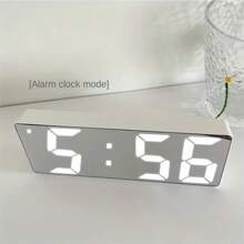 Modern LED Digital Alarm Clock With Temperature Display, Adjustable Brightness, 12/24H Format, Rectangular Black Design, Suitable For Bedroom Or Home Office Decor (Batteries Not Included), Living Room Clock Home Decor Back To School Room Decor School Supplies