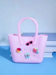 1 Pezzo Nuova Decorazione Vita Marina Borsa Tote In Silicone Cava, Borsa Genitore-Bambino Fai Da Te, Borsa Telefonica Forata, Borsa Da Spiaggia, Borsa A Mano, Borsa Maternità, Adatta Per Uscite
