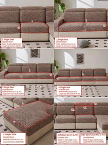1 pièce Housse de canapé élastique antidérapante à enveloppe complète, housse de coussin de canapé universelle 4 saisons, jeté de canapé épaissi en tissu, lavable en machine, anti-poussière, compatible animaux de compagnie, décor d'intérieur, s'adapte aux canapés d'angle réglables pour chambre à coucher, bureau, salon 1/2/3/4 places
