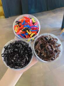 450pcs Thick & Sturdy Boxed Small Elastic Hair Ties, One-Time Use Rubber Bands, Simple High Elastic Hair Ties Hair Ties Ponytail Holders Hair Elastics Scrunchies Hair Rope - Multicolor - View 3