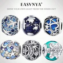 Easvnya New Hot-Selling Silver-Color Star & Moon Fully Studded Beads Series, Stereo Design Exquisite & Fashionable, DIY Jewelry Making Kit Suitable For Bracelet & Necklace, Fit For Charming Fashionable Women, Everyday Wear Or Special Occasion Decoration, Or Valentine's Day/Birthday Gift - Multicolor - View 2