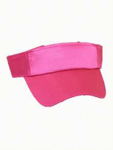 1pc Women's Fashion Faux Silk Satin Solid Color Sun Visor Cap - Multicolor - View 3