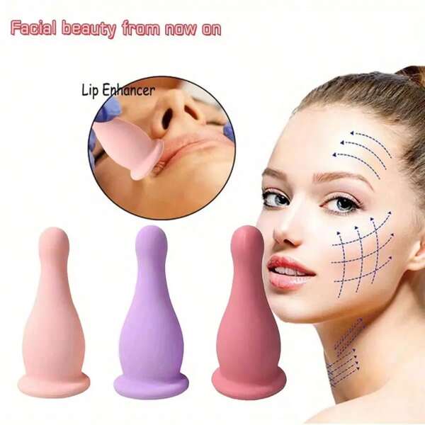 Silicone Vacuum Massage Can, Used For Relaxing And Lifting The Eyes, Face, Back, And Neck, Massaging Facial Suction Cups, Skincare Massage Tools, Guasha Set, Facial Skincare Tools