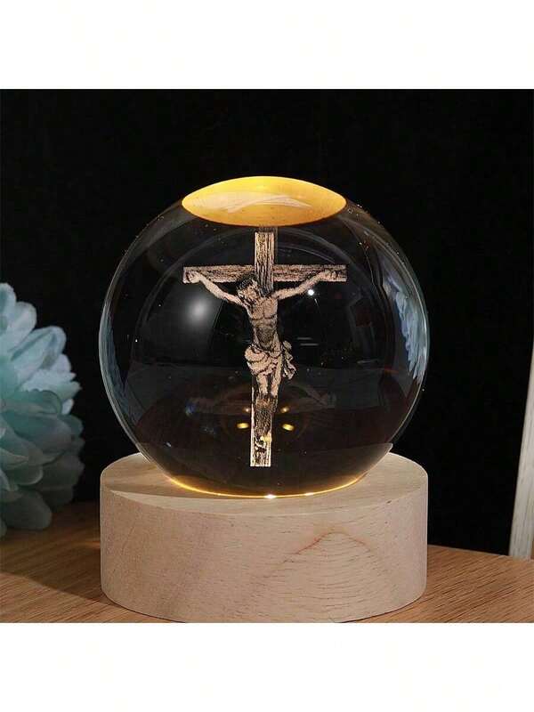 1pc Unisex Khaki-Color Base Eagle Shaped Crystal Ball For Study Room Living Room Decoration Graduation Birthday Gift
