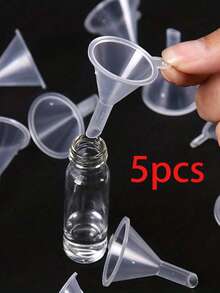 5 件/10 件透明塑料迷你漏斗，适用于实验室瓶、精油、香水、香料、沙漏和粉末 - 精确测量和转移的必备工具 - 無色 - 查看 8