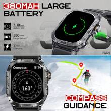 EIGIIS Reloj inteligente para hombres con brújula (responder/marcar llamada) pantalla AMOLED siempre activa de 1.96", reloj inteligente resistente para exteriores con monitoreo de sueño, monitor de actividad física para Android e iOS