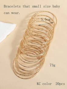 20pcs Delicate Bling Bamboo Knot Embossed Bangle Bracelets For Girls