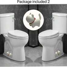 2 piezas Cubiertas de tornillo de inodoro de cerámica con diseño de gato, Cubiertas de tornillo de inodoro de cerámica decorativas con diseño de animal, Cubierta de tornillo de inodoro para la parte inferior, Cubierta decorativa de perilla de inodoro de fácil instalación para decoración de baño, de vuelta a la escuela en verano - CIAN - Ver 2