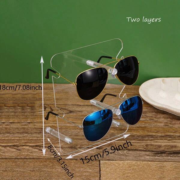 1 pieza Exhibidor de gafas de acrílico de 2/3/4/5 niveles, fácil de ensamblar para organizador de almacenamiento de mujeres, esencial para viajes, regalo de vuelta al colegio