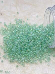 1300 颗，直径 2 毫米的微型彩色玻璃种子珠，适合手工 DIY，可用于制作手链、项链、戒指、可穿戴配饰