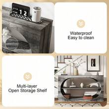 Retro Console Table Entryway Porch Storage 3-Tier Narrow Shelf Hallway Table - 1 - View 2