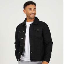 brave soul Denim Jacket With Borg Collat - 黑色 - 查看 1