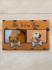 Personalized Dog Photo Floor Mats Custom Name Pet Welcome Mat Soft Non-Slip Quick-Drying Waterproof Washable Cute Bone Label Design Paw Print Rugs Suitable For Bathroom Entrance Bedroom Home Decoration Spring And Fall Decor Dog Lover Gift New Customizable Pet Memorial Indoor Rugs Fun And Stylish Mats For Mom And Dad Unique Pet Decoration Housewarming Puppy Arrival Back To School - Multicolor - View 7