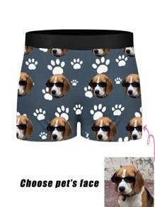 Custom Pet Boxers Using Pet Photo Personalized CAT Men's Underwear Men Undies For Men Undergarments Cat Briefs Women Boxers Boys Underwear