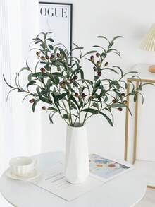 1/3 piezas Árbol de olivo artificial de 74 cm, planta artificial, árbol de olivo artificial grande, árbol artificial similar al real para la decoración de la sala de estar, el dormitorio y la oficina - Verde - Ver 8