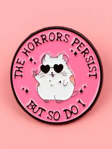 1PC Cute Hamster Enamel Pin Cute Brooch Pines Lapel Pins Badge Clothing Accessories Motivational Jewelry Mental Health Warriors Gift - Multicolor - View 11