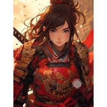 1pc/3PCS Wall Arts Posters Girl Kimono Samurai Knife Poster Cute Anime And Manga Girl Samurai Canvas Painting Printed Wall Art Pictures Suitable For Children's Room Home Decoration, Frameless/Framed ,Wall Art With Frame