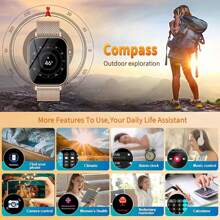 Smartwatch Women Men With Phone Function 2.01 Inch HD Fitness Watch With GPS Tracker Compass Outdoor IP68 Waterproof Sports Watch Sleep Monitor Heart Rate Smart Watch For Android IOS
