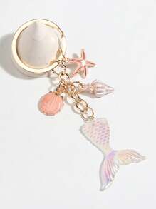 1pc Random Style Mermaid Princess Shell, Starfish, Drifting Bottle Key Chain