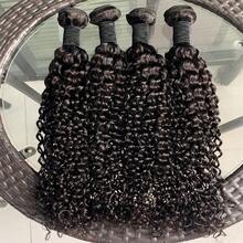 24 24 24 Inch Curly Bundles Human Hair 12A Kinky Curly Bundles100% Raw Hair Bundles Human Hair Brazilian Weave Curly Hair Bundles 3 Days Delivery France 1/3/4 PCS Human Hair Bundles For Women - màu đen - Xem 3