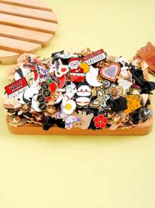 5/10/15/30/40/50/60/75/85/95/100 pièces Broche mixte aléatoire (sans double), styles, motifs, formes variés, épingles en métal d'alliage, personnages de dessins animés mignons, assortiment aléatoire, accessoires décoratifs pour sacs, vêtements, accessoires de bureau, chemises, vestes, bijoux, Noël, Halloween
