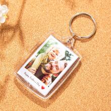 Custom 1pc/3pcs/5pcs Photo And Text Keychain, Personalized Acrylic Keychain, Custom Couple Keychain, Photo Key Ring, Valentine's Day, Valentine's Day Gift,, Birthday's Gift, Anniversaries, Couples Gift