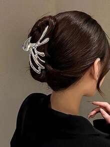 1pc Simple Metallic Geometric Hair Clip For Women, Elegant Hair Accessory Summer - Multicolor - View 11
