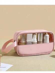 Asaloog Luxury Leather Makeup Bag Double Layer Women Portable (S) Ref: C-11891 - 淺粉色 - 查看 2