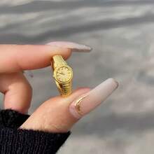 1 Piece Of Fashionable Clock Watch Ring Simple Open Ring 520 Valentine's Day Gift Sterling Silver Jewelry Jewelry Women Suitable For Daily Clothing - Watch 520 Ring - View 6