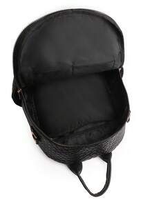 New Women PU Leather Large Capacity Fashion Backpack With Multiple Pockets, Suitable For Travel - Black - View 7