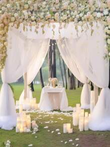 1/2/4 buc Perdele de fundal din tul alb, perdele de fundal, draperii de nuntă, pânză de fundal decorativă, pânză de fundal transparentă, perdea albă romantică, decor petrecere de nuntă, consumabile pentru ceremonie de logodnă, consumabile pentru petrecerea de aniversare, decorațiuni de fundal pentru fotografie, decorațiuni pentru babyshower, furnituri de gen, decorațiuni pentru petreceri de sărbători Decor, Decor camera