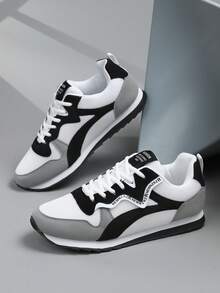 1 Đôi giày thể thao nam thời trang, thoáng khí, thoải mái, nhẹ, chống trượt, thích hợp cho thanh thiếu niên, thanh niên, trường học, tập luyện đa chức năng, ngoài trời, đi bộ hàng ngày, chạy bộ, giày thể thao unisex - Nhiều màu - Xem 2