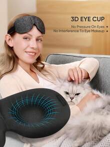 1/3pcs Set Unisex Side Sleeping Eye Mask, 3D Contoured Luxury Sleep Mask With Adjustable Strap, Suitable For Travel, Nap, School, Commute, Home Use - Multicolor - View 2