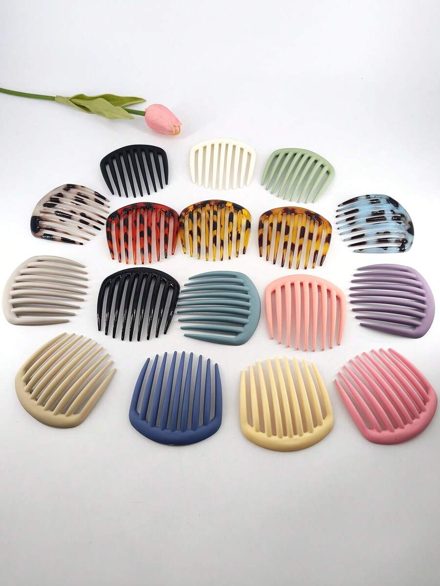 1/6 件豹纹优雅 ABS 塑料发夹适合日常佩戴发梳，侧梳，学校用品