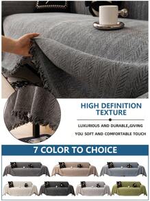 1pc High-Density Chenille Sofa Cover, Herringbone Solid Color Universal Sofa Blanket, Anti-Dust & Anti-Cat Scratching Sofa Throw