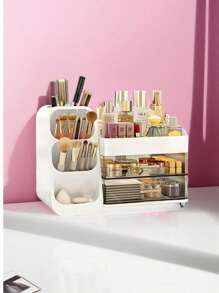 2-Drawer Makeup Organizer, Large Capacity Countertop Organizer For Vanity, Bathroom, Bedroom Desk, Storage For Skincare, Brushes, Eyeshadow, Lotions, Lipstick, Nail Polish,For Holiday Beach, Bathroom Collection, Bedroom Collection, Large Capacity