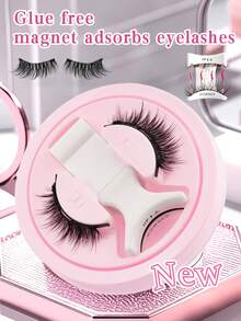 1 Pair Magnetic False Eyelashes With Natural Crossing Look, Reusable Magnetic Eyelash Strips With Applicator, Easy To Wear And Remove, Suitable For Daily Makeup - Criss Cross lashes - View 4