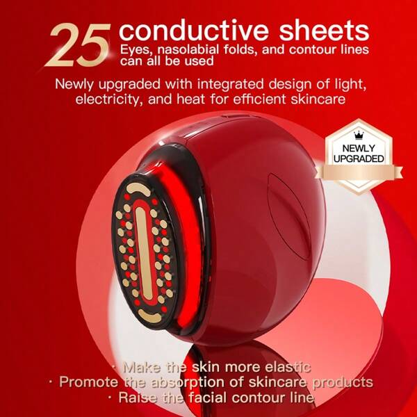 Professional RF Collagen Device With Red Light & Microcurrent - Tighten Loose Skin, Stimulate Collagen At Home, 2000mAh Cordless Portable Facial Tool