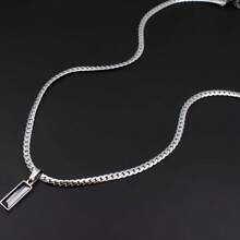 1 szt. Modny naszyjnik ze stali tytanowej z czarną cyrkonią, regulowany łańcuszek hip-hopowy dla mężczyzn