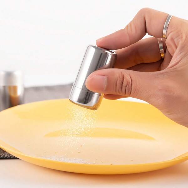 Stainless Steel Mini Spice Jars - Portable Salt And Pepper Shakers For Outdoor Use, Compact Kitchen Essentials