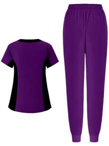 (Six-Piece Set) Scrubs Uniform Women's Running Matte Elastic Sports Nurse  Uniform Wash Clothes Work Clothes Breathable Scrub Shirt