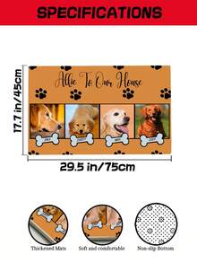 Personalized Dog Photo Floor Mats Custom Name Pet Welcome Mat Soft Non-Slip Quick-Drying Waterproof Washable Cute Bone Label Design Paw Print Rugs Suitable For Bathroom Entrance Bedroom Home Decoration Spring And Fall Decor Dog Lover Gift New Customizable Pet Memorial Indoor Rugs Fun And Stylish Mats For Mom And Dad Unique Pet Decoration Housewarming Puppy Arrival Back To School - Multicolor - View 3
