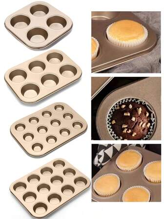 1 pieza Molde para pasteles con cavidades, Molde para magdalenas antiadherente, Bandeja antiadherente para mini magdalenas, Para herramientas de cocción de pudines domésticos, Set de moldes para magdalenas para hornear mini tartas de queso, Utensilios de cocina para repostería