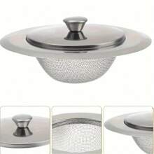 Stainless Steel Kitchen Sink Filter With Cover - Odor-Free, Durable Drainage Protector And Fine Mesh Filter, Suitable For Vegetables And Floor Drains, Easy To Clean
