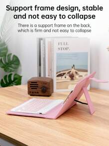 1 Pc Designed For 4.5-6.8 In Mobile Wireless Keyboards With Detachable Leather Cases And An External Magnetic Keyboard